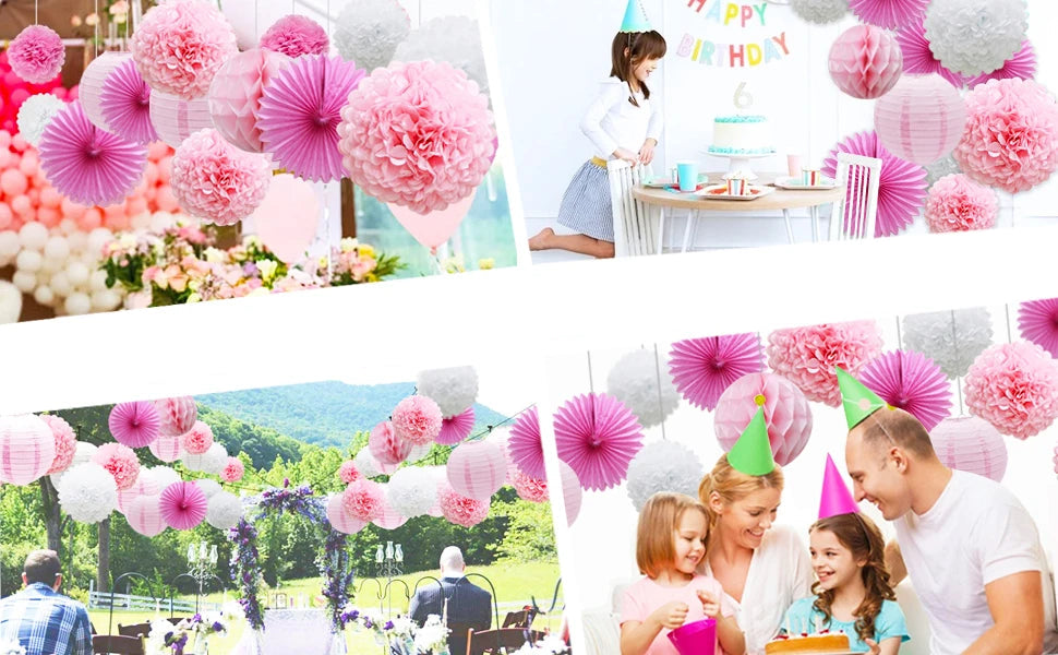 Décorations de fête rose