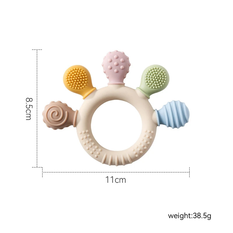 Anneau de dentition en silicone sans BPA pour bébé