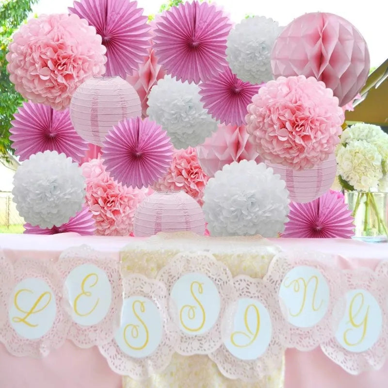 Décorations de fête rose