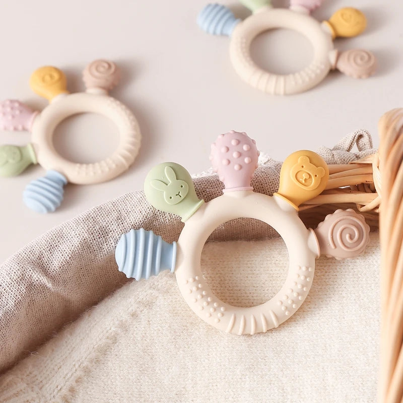 Anneau de dentition en silicone sans BPA pour bébé