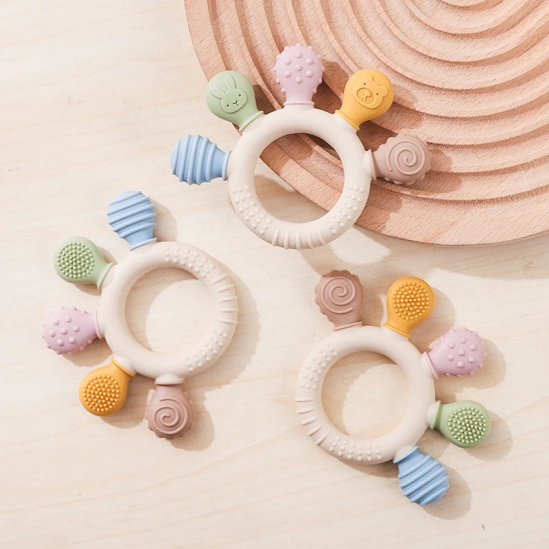 Anneau de dentition en silicone sans BPA pour bébé