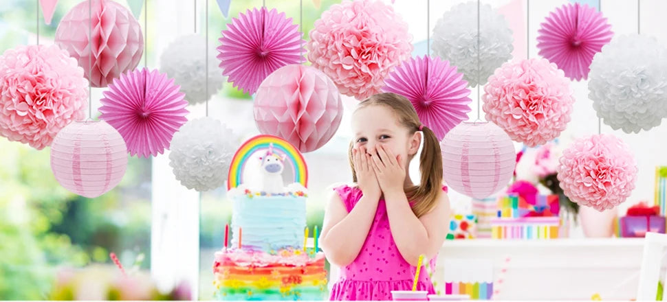 Décorations de fête rose