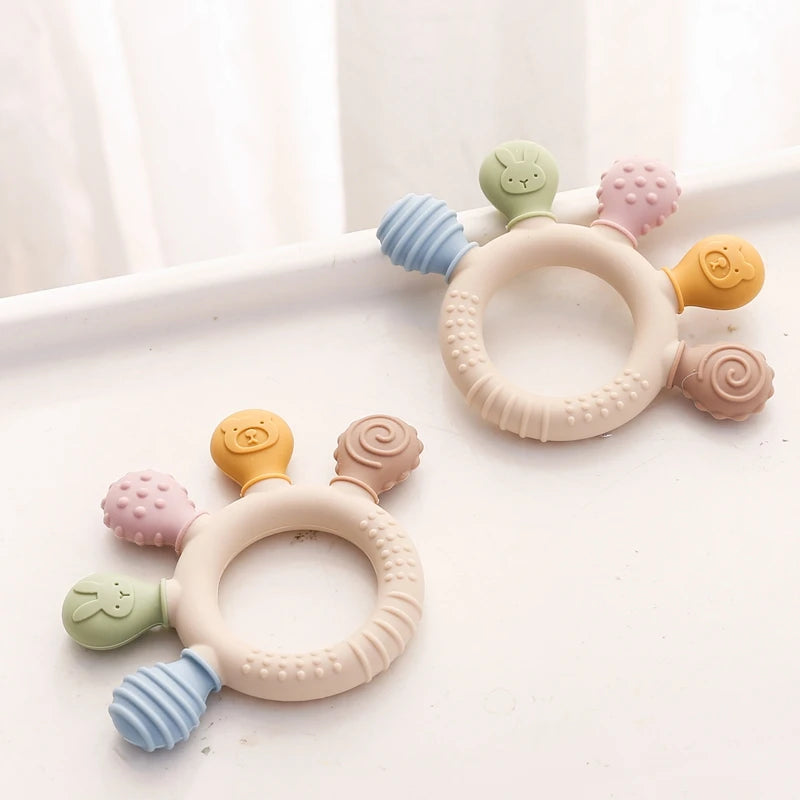 Anneau de dentition en silicone sans BPA pour bébé