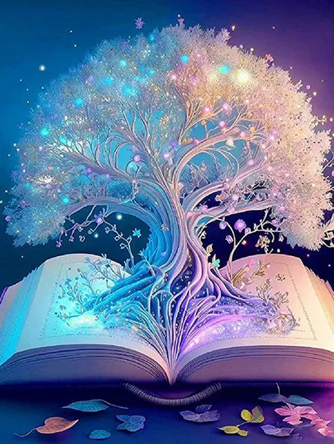 Painting paysage d'arbre de lune