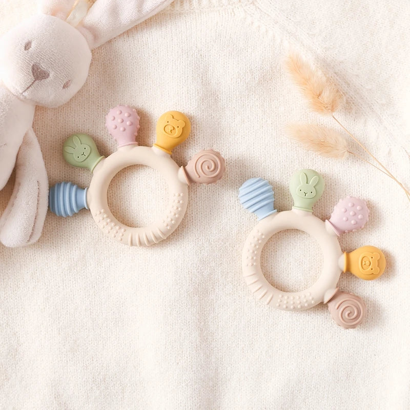 Anneau de dentition en silicone sans BPA pour bébé